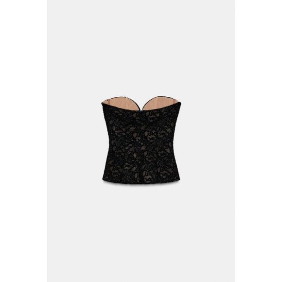 ZARA VELVET LACE CORSET - Picture 7 of 8